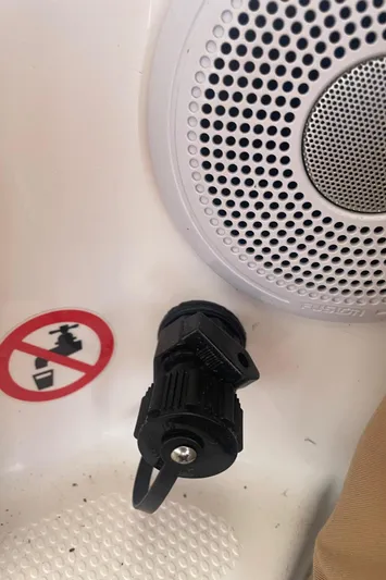 Beautiful Boat At Great Price! Yacht Photos Pics Speaker and socket on 2023 Ranger Tugs R-25 boat interior.