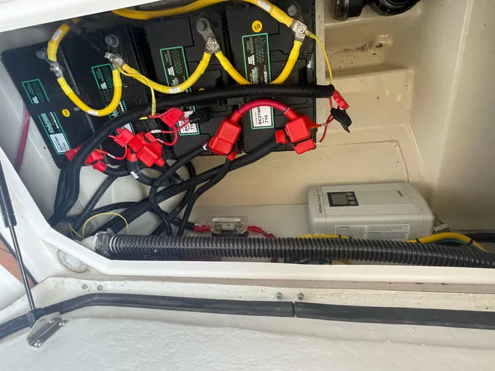 Beautiful Boat At Great Price! Yacht Photos Pics Electrical system of 2023 Ranger Tugs R-25 boat with batteries and wiring.