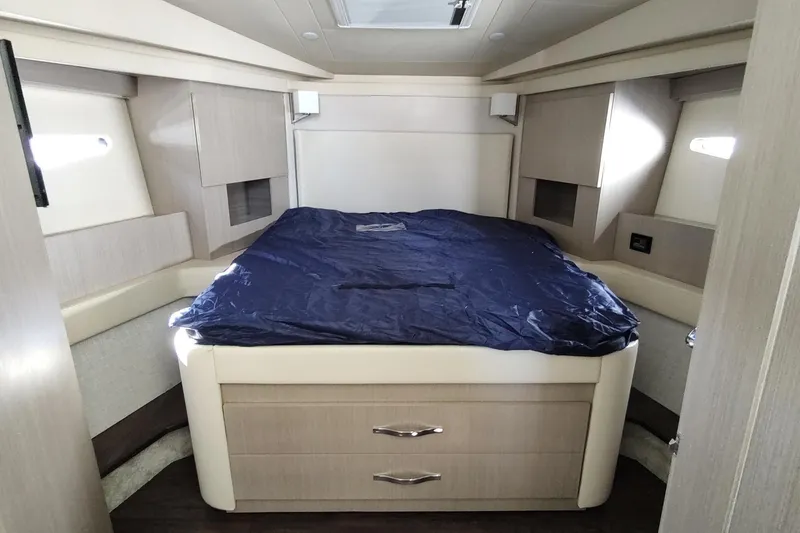 Me Yacht Photos Pics Luxurious cabin interior of 2021 Regal 42 Fly yacht with modern design.