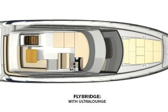 Me Yacht Photos Pics Top view of 2021 Regal 42 Fly yacht layout with ultralounge on flybridge.