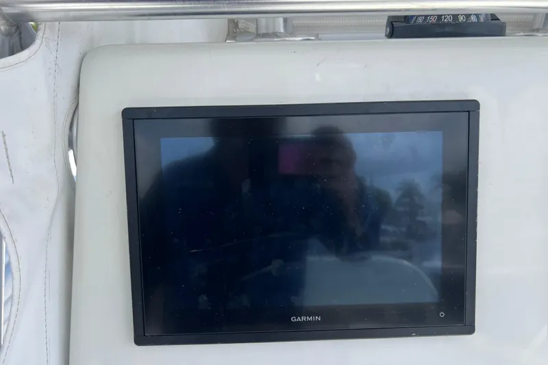  Yacht Photos Pics Garmin display on 2019 Yellowfin 29 Offshore boat dashboard.
