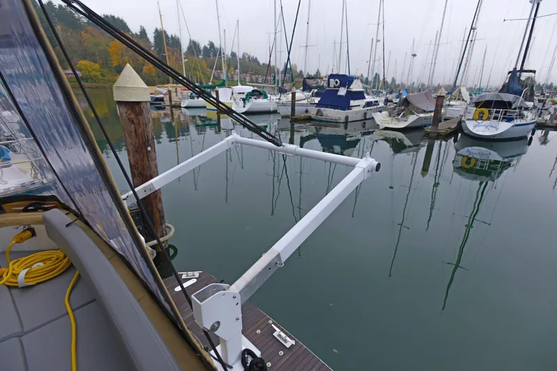Sante Yacht Photos Pics Marina view from 2013 Beneteau Swift Trawler 34 Fly, featuring docked sailboats.