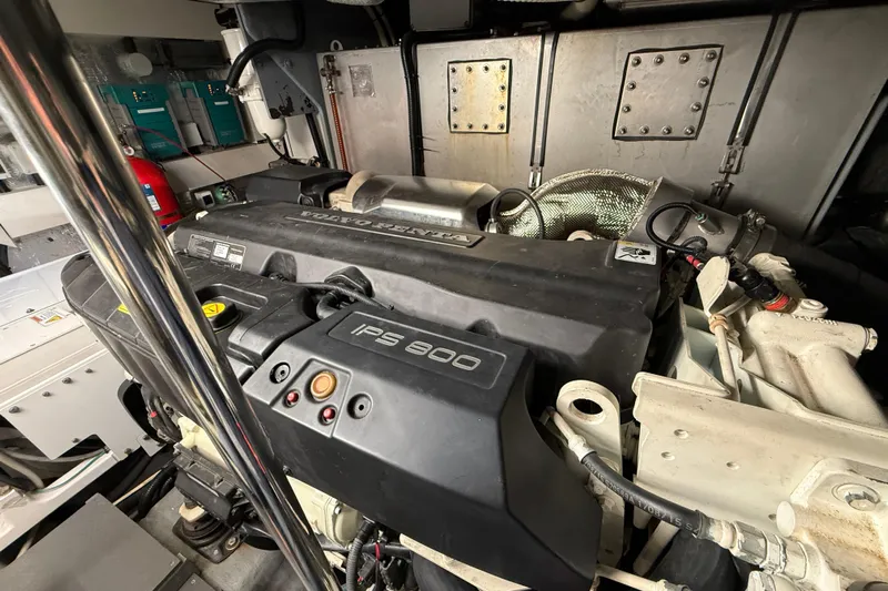  Yacht Photos Pics Engine room of 2015 Absolute 56 FLY yacht featuring Volvo Penta IPS 800 engine.