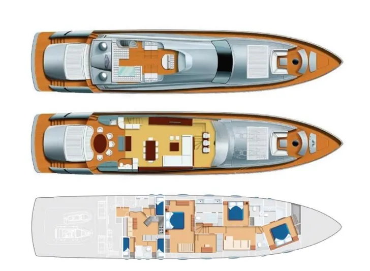 Le Caprice IV Yacht Photos Pics 2011 Pershing 108 Layout