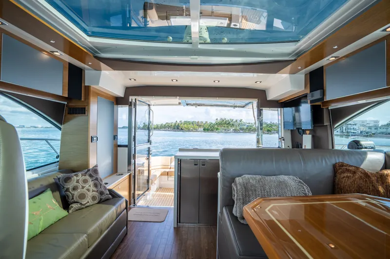 Chassan Yacht Photos Pics Luxurious 2016 Cruisers Cantius yacht interior with modern design and waterfront view.