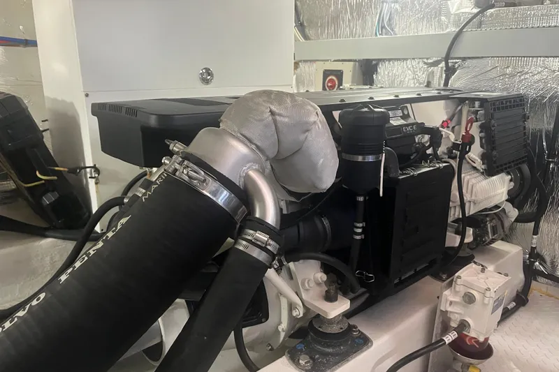 Chassan Yacht Photos Pics Engine room of 2016 Cruisers Yachts 45 Cantius with Volvo Penta components.