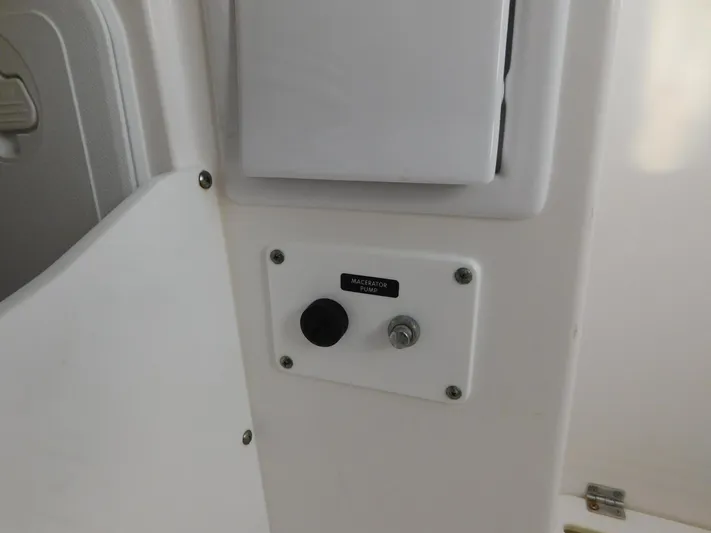  Yacht Photos Pics Control panel on a 2016 Everglades 355 Center Console boat interior.