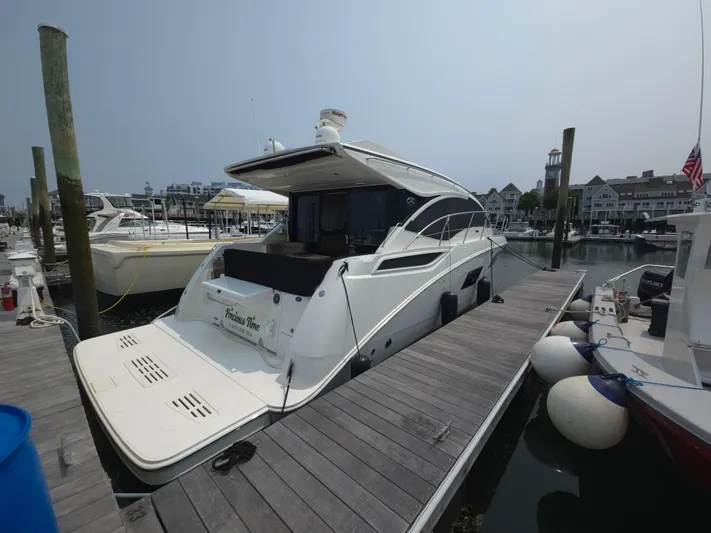Precious Time Yacht Photos Pics 2017 Sea Ray Sundancer 400 yacht docked at marina.