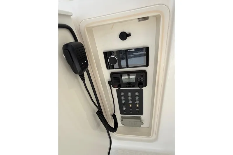  Yacht Photos Pics Control panel of a 2007 Tiara Yachts 3900 Convertible with communication equipment.