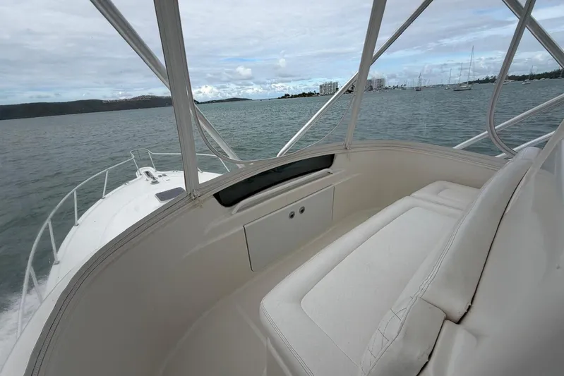  Yacht Photos Pics 2007 Tiara Yachts 3900 Convertible boat interior with ocean view and seating area.