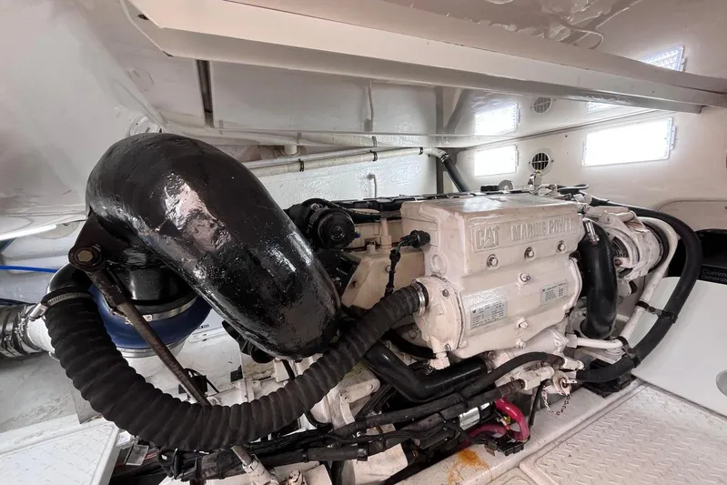  Yacht Photos Pics Engine room of 2007 Tiara Yachts 3900 Convertible, featuring CAT Marine Power engine.