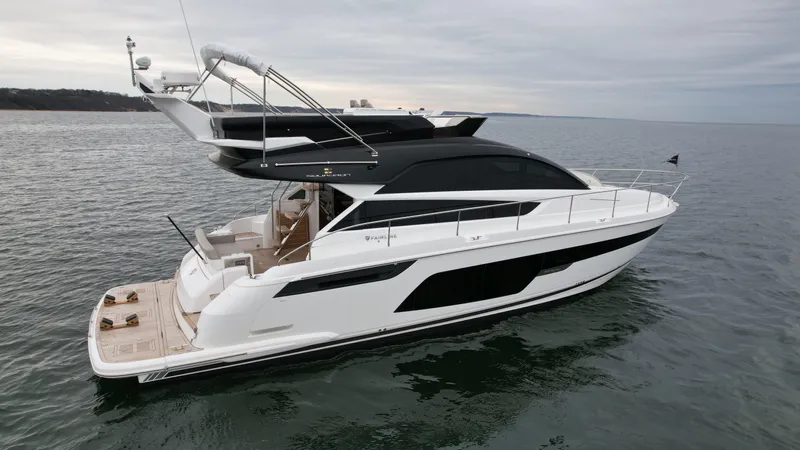  Yacht Photos Pics 2024 Fairline Squadron 50 luxury yacht on open water.