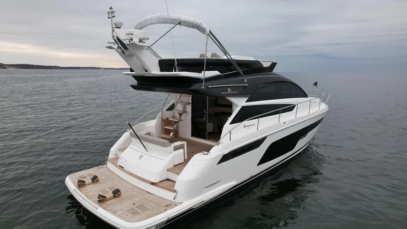  Yacht Photos Pics 2024 Fairline Squadron 50 luxury yacht on open water.
