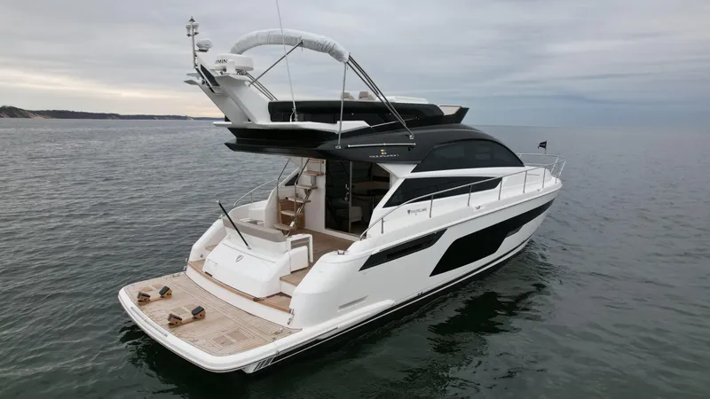  Yacht Photos Pics 2024 Fairline Squadron 50 luxury yacht on open water.