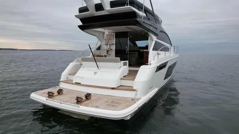  Yacht Photos Pics 2024 Fairline Squadron 50 luxury yacht on open water.