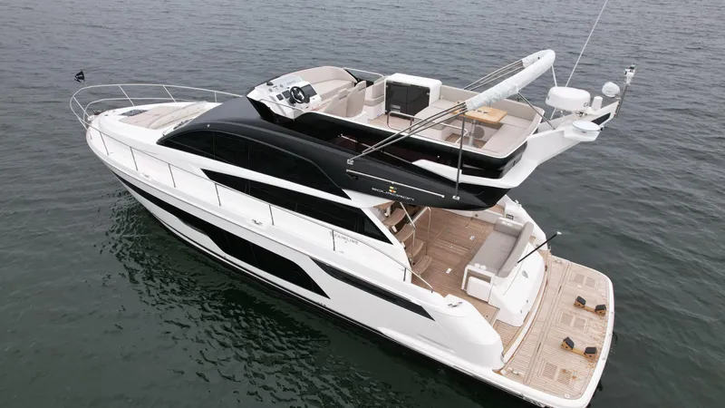  Yacht Photos Pics 2024 Fairline Squadron 50 luxury yacht on open water.