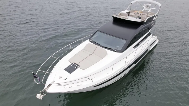  Yacht Photos Pics 2024 Fairline Squadron 50 luxury yacht on open water.