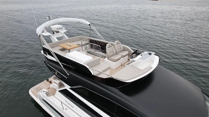  Yacht Photos Pics 2024 Fairline Squadron 50 luxury yacht on water.