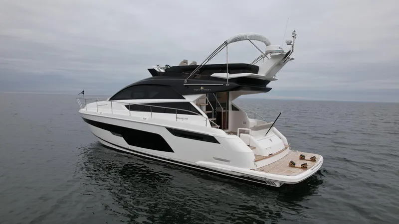  Yacht Photos Pics 2024 Fairline Squadron 50 luxury yacht on open water.