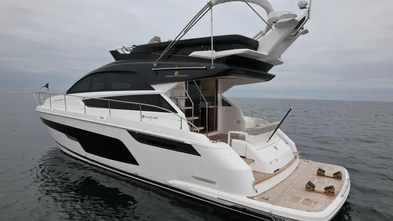  Yacht Photos Pics 2024 Fairline Squadron 50 luxury yacht on open water.