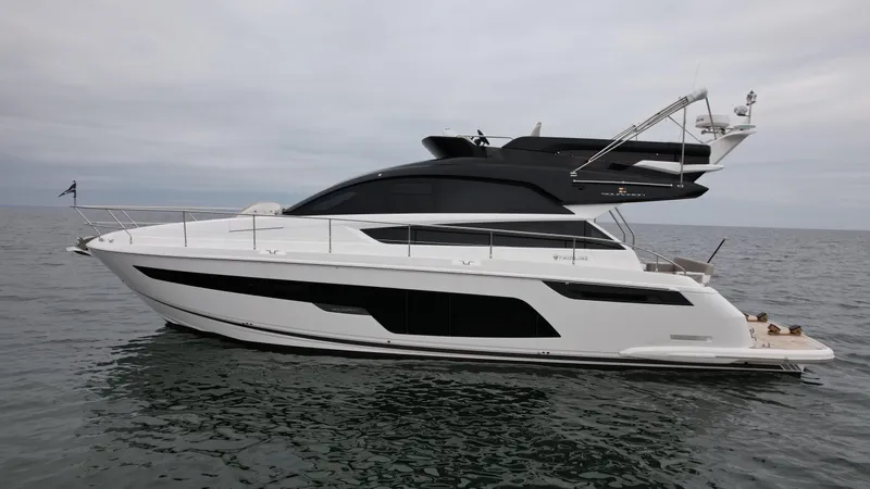  Yacht Photos Pics 2024 Fairline Squadron 50 luxury yacht on open water.