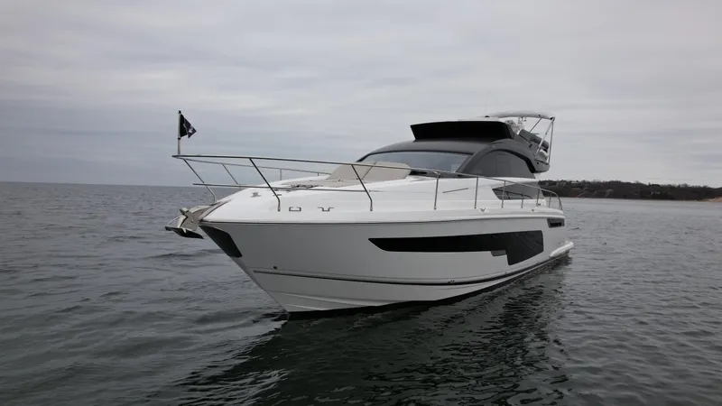  Yacht Photos Pics 2024 Fairline Squadron 50 luxury yacht on open water.
