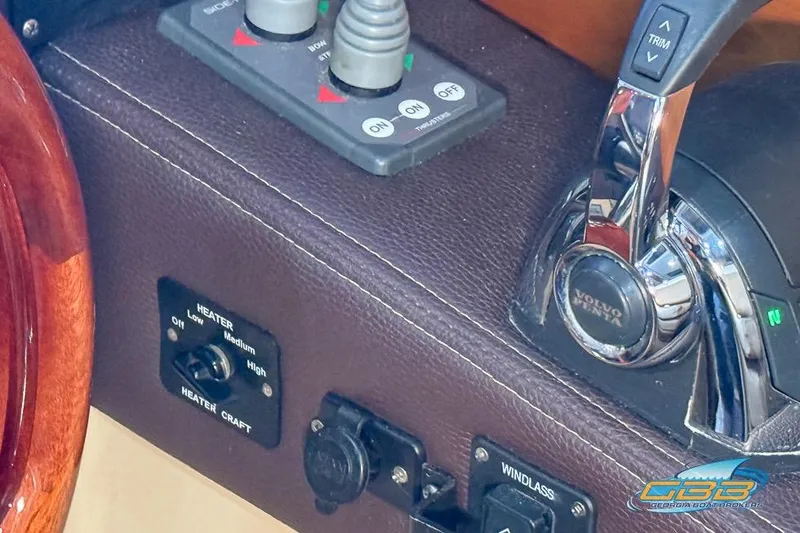  Yacht Photos Pics Control panel of a 2013 Cutwater C-28 boat with Volvo Penta throttle.