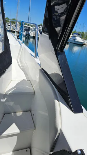  Yacht Photos Pics 2017 Cruisers Yachts 390 Express Coupe, docked with visible steps and railing.