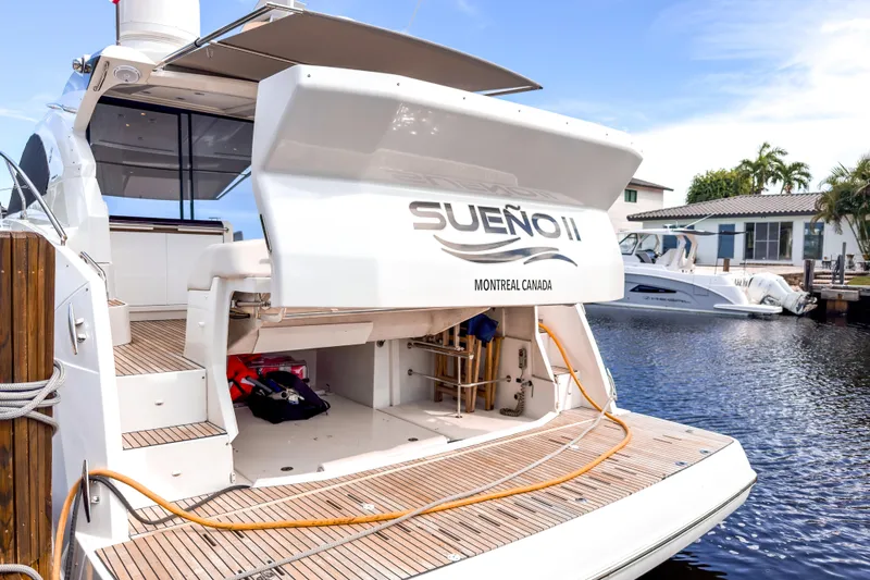  Yacht Photos Pics 2015 Beneteau Gran Turismo 49 yacht docked, open storage, "Sueño II" from Montreal, Canada.