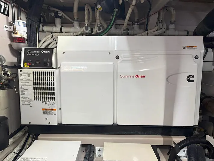  Yacht Photos Pics Cummins Onan generator in 2017 Sea Ray L590 yacht engine room.