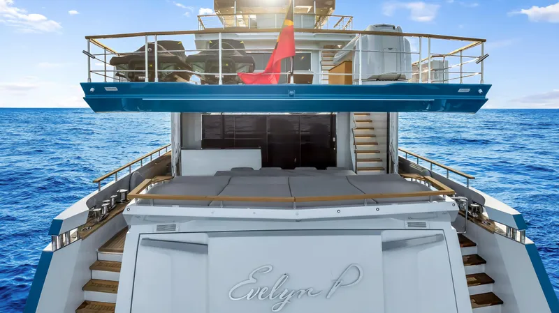 Evelyn P Yacht Photos Pics Luxury Numarine 37XP yacht, 2022 model, cruising on open sea with elegant design.