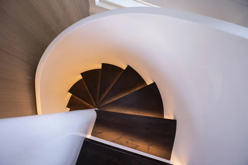  Yacht Photos Pics Spiral staircase with modern design on MandaYachts 07 SPIDER, 2025 model.