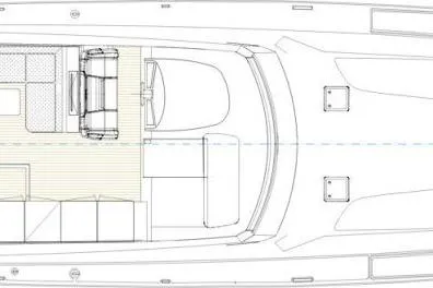  Yacht Photos Pics Top view layout of 2010 Otam 58 Millennium Open yacht design.