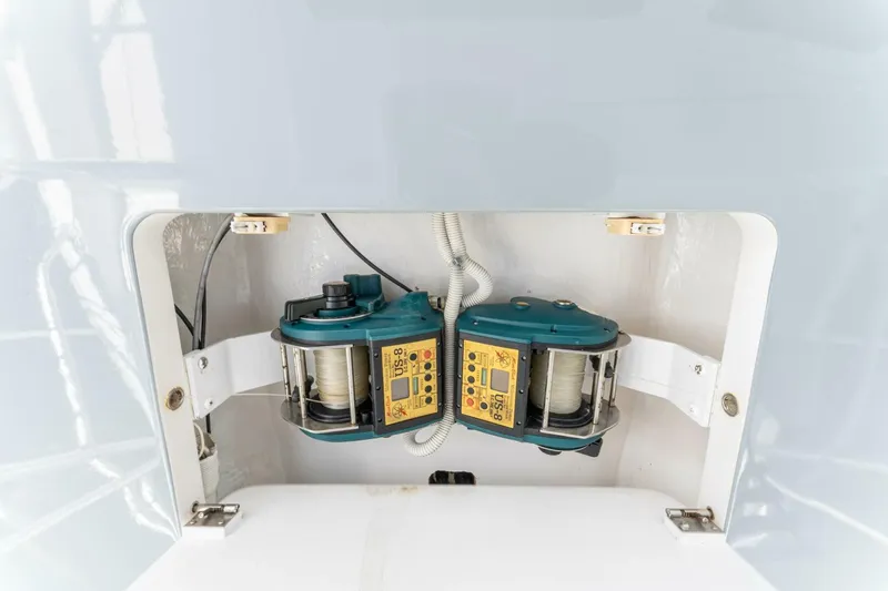 Wound Tight Yacht Photos Pics Electrical components inside a 2004 Viking 48 Convertible yacht compartment.