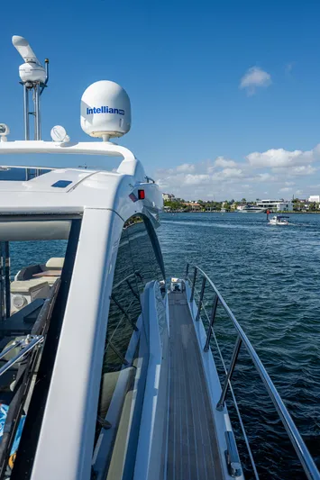  Yacht Photos Pics 2014 Azimut 55S yacht cruising on a sunny day, showcasing sleek design and advanced technology.