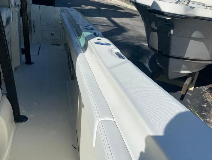  Yacht Photos Pics 2015 Hydra-Sports 3400 Center Console boat interior, showcasing sleek design and spacious layout.