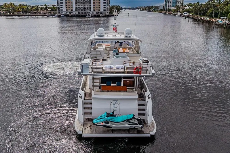 Lucky 7 Yacht Photos Pics Luxury Azimut 80 yacht from 2017 cruising on a scenic waterway.