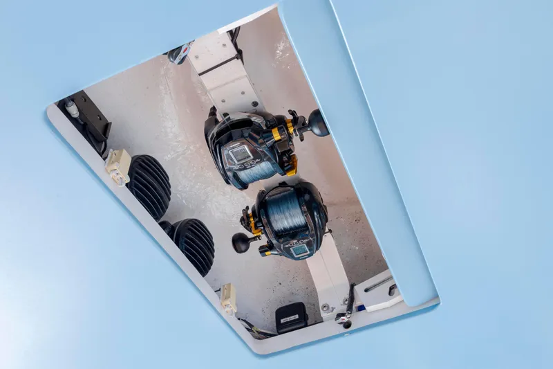 Reel Developers Yacht Photos Pics Engine room of 2009 Viking 60 Convertible yacht with visible equipment and components.