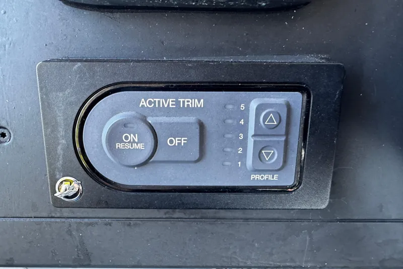  Yacht Photos Pics Active trim control panel on 2017 Axopar 37 Sun Top boat dashboard.