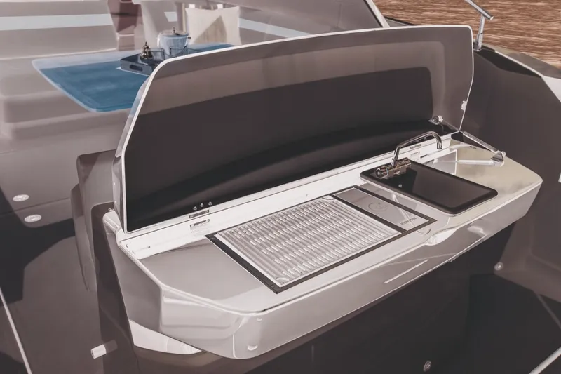  Yacht Photos Pics Beneteau 40 2019 model navigation station with chart plotter and instruments.