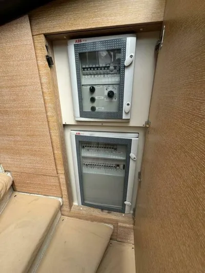 Odyssey Yacht Photos Pics Electrical control panels on a 2013 Azimut 64 Fly yacht.