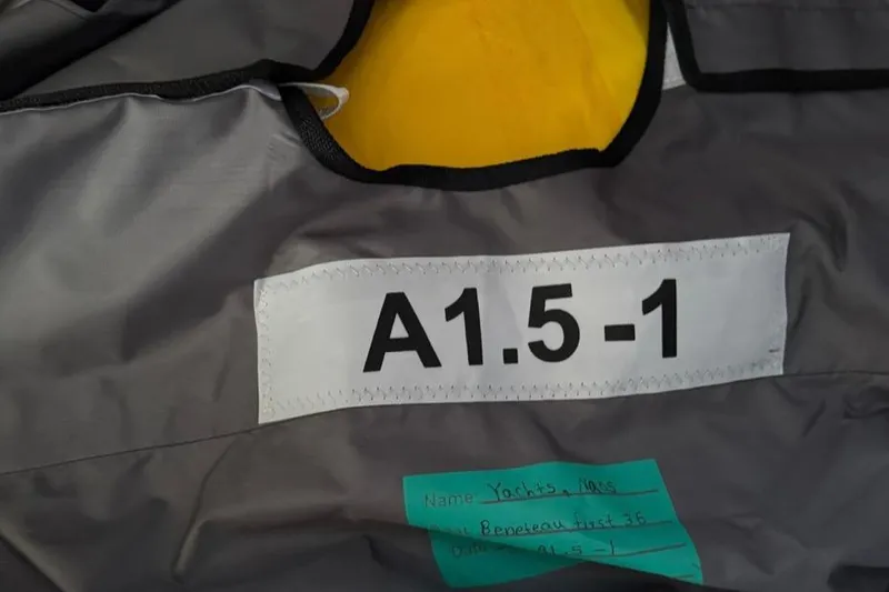 First 36 Yacht Photos Pics Sail labeled "A1.5-1" for 2023 Beneteau First 36 yacht.