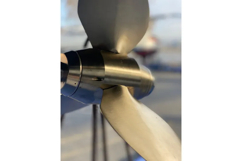 Flyer Yacht Photos Pics Close-up of a Jeanneau Sun Odyssey 44i 2010 sailboat propeller.