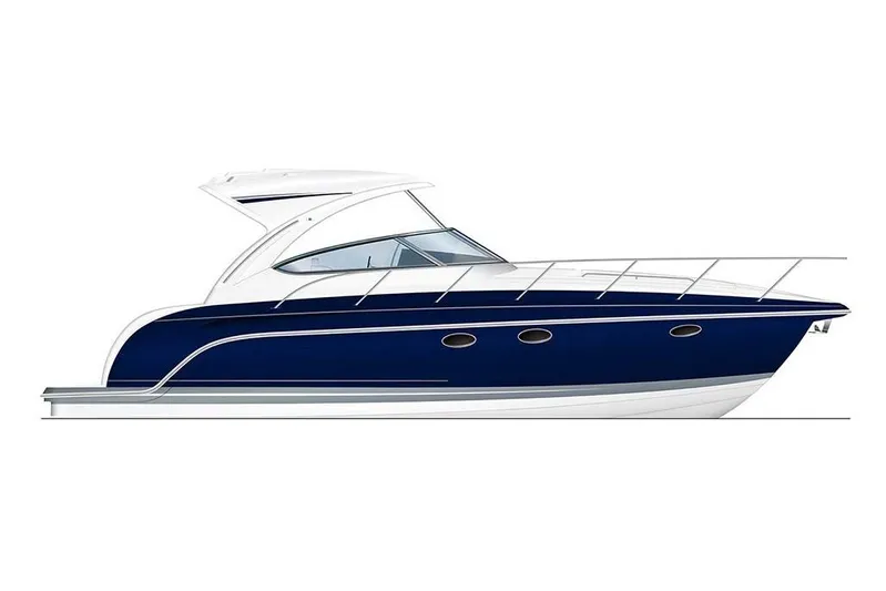  Yacht Photos Pics Manufacturer Provided Image: 2021 Formula 34 Performance Cruiser, side view, blue and white luxury boat.
