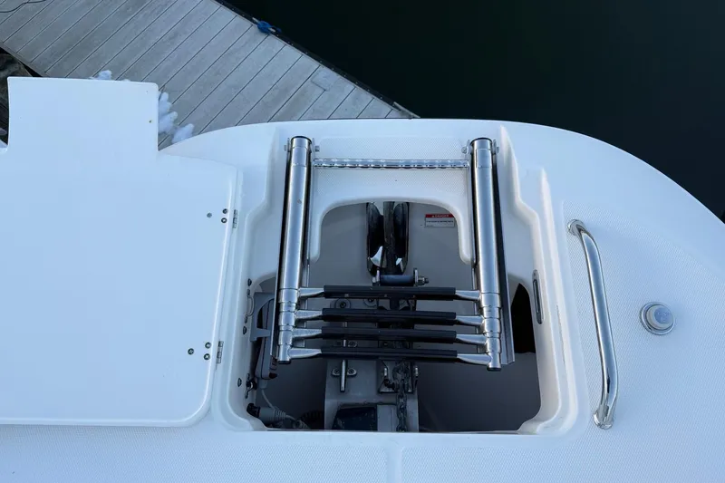  Yacht Photos Pics 2017 Boston Whaler 320 Vantage boat ladder and hatch detail.