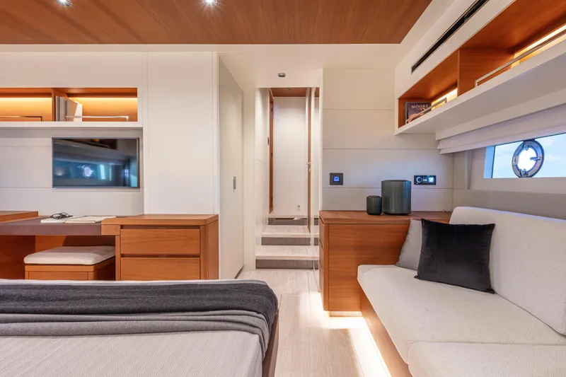  Yacht Photos Pics Luxurious interior of 2026 Pardo Yachts E60, featuring modern design and elegant furnishings.