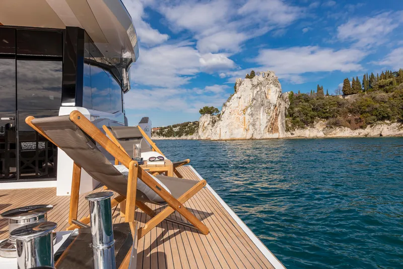  Yacht Photos Pics Luxury Pardo Yachts E60 deck with scenic ocean view, 2026 model.