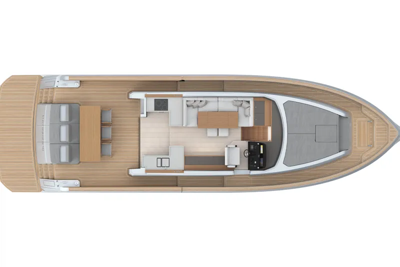  Yacht Photos Pics Top view of 2026 Pardo Yachts E60 luxury yacht interior layout.
