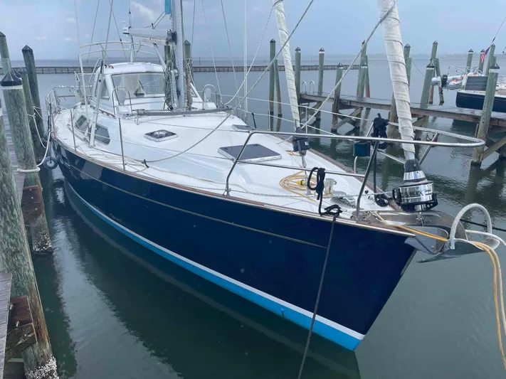 Gratitude Yacht Photos Pics Sailing yacht Moody 46 CC, 1999 model, docked at marina.