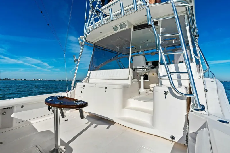 Miss B Havin Yacht Photos Pics 2005 Cabo 40 Express yacht with spacious deck and ocean view.